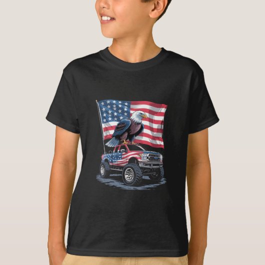 4 juli Patriottische Amerikaanse vlag adelaar VS T-shirt (Voorkant)