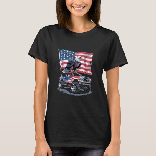 4 juli Patriottische Amerikaanse Vlag Adelaar VS T-shirt (Voorkant)