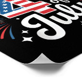 4 juli Patriottische Amerikaanse vlag Amerikaanse  Poster (Hoek)