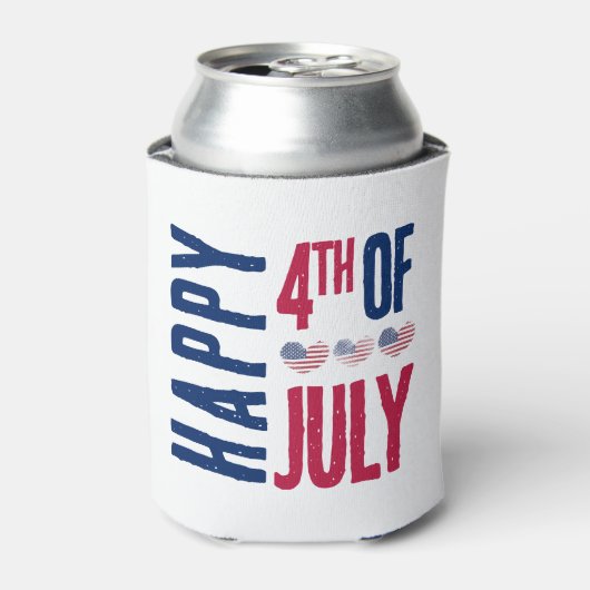 4 juli Patriottische Amerikaanse vlag Blikjeskoeler (Blikje Voorkant)