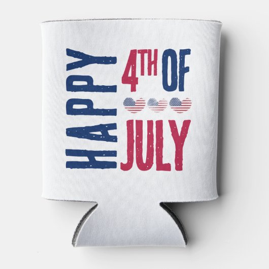 4 juli Patriottische Amerikaanse vlag Blikjeskoeler (Voorkant)