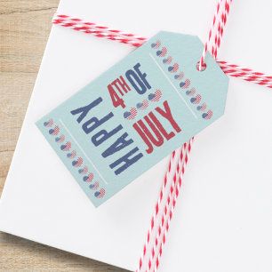 4 juli patriottische Amerikaanse vlag Cadeaulabel