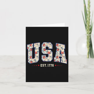 4 juli Patriottische Amerikaanse vlag Floral USA E Kaart