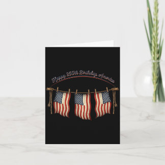 4 juli patriottische amerikaanse vlag gelukkige 25 kaart