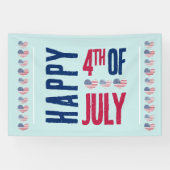 4 juli Patriottische Amerikaanse vlag Spandoek (Horizontaal)