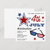 4 juli patriottische Amerikaanse vlag zonnebril Kaart (Voorkant / Achterkant)