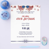 4 juli Patriottische Amerikaanse vlaggen en sterre Flyer (Enkel)