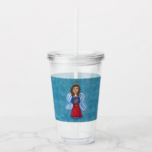 4 juli Patriottische Angel Amerikaanse Vlag Sterre Acryl Drinkbeker