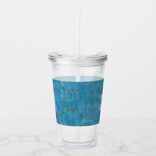 4 juli Patriottische Angel Amerikaanse Vlag Sterre Acryl Drinkbeker (Rechts)