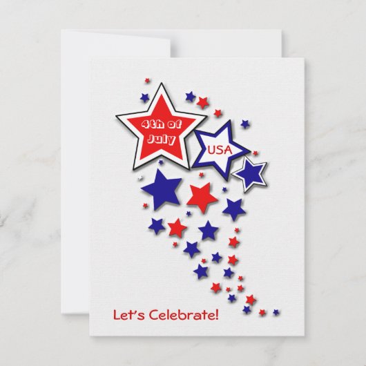 4 juli Patriottische BBQ Party Kaart (Voorkant)