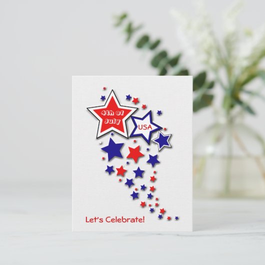 4 juli Patriottische BBQ Party Kaart (Staand voorkant)