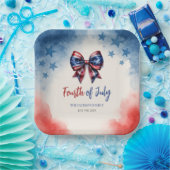 4 juli Patriottische BBQ Party Papieren Bordje (Feest)