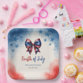 4 juli Patriottische BBQ Party Papieren Bordje (Feest)