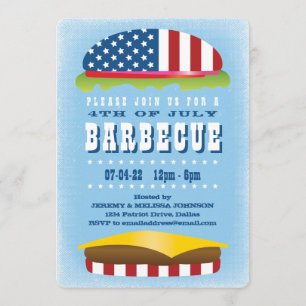 4 juli Patriottische Burger Barbecue Kaart