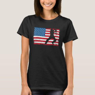 4 juli Patriottische cricketmeter Amerikaanse vlag T-shirt