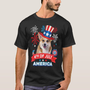 4 juli patriottische dag corgi dog onafhankelijkhe t-shirt