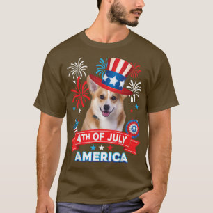 4 juli patriottische dag corgi dog onafhankelijkhe t-shirt