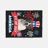 4 juli Patriottische Dag St. Bernard Hond Independ Fleece Deken (Voorkant (Horizontaal))