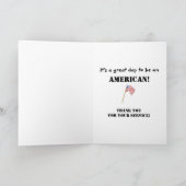 4 juli Patriottische dank voor de dienst Bedankkaart (Binnen)