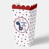 4 juli Patriottische Dinosaurus Jongen Verjaardag Bedankdoosjes (Achterkant)