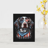 4 juli Patriottische Duitse kortharige aanwijzer d Kaart (Gele Bloem)