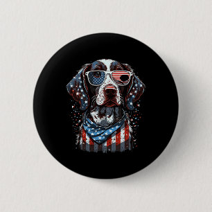 4 juli Patriottische Duitse kortharige aanwijzer d Ronde Button 5,7 Cm