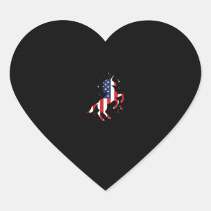 4 juli Patriottische eenhoorn USA vlag voor meisje Hart Sticker