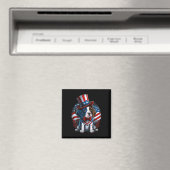 4 juli Patriottische Engels Pointer Dog Amerikaans Magneet (Insitu (Vaatwasser))