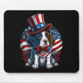 4 juli Patriottische Engels Pointer Dog Amerikaans Muismat (Voorkant)
