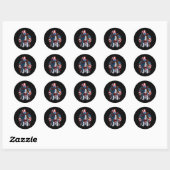 4 juli Patriottische Engels Pointer Dog Amerikaans Ronde Sticker (Vel)