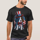4 juli Patriottische Engels Pointer Dog Amerikaans T-shirt (Voorkant)