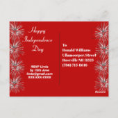 4 juli Patriottische Firecracker Party Bash Uitnod Briefkaart (Achterkant)