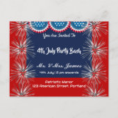 4 juli Patriottische Firecracker Party Bash Uitnod Briefkaart (Voorkant)