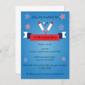 4 juli Patriottische Firecracker uitnodiging (Voorkant / Achterkant)