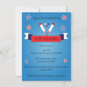 4 juli Patriottische Firecracker uitnodiging (Voorkant)