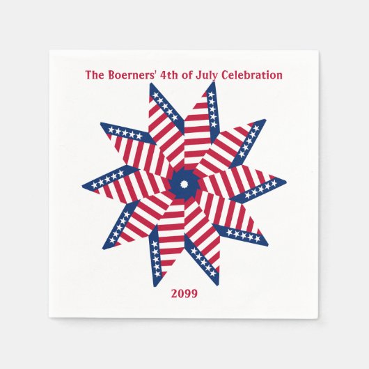4 juli Patriottische Fun Party Papieren servetten (Voorkant)