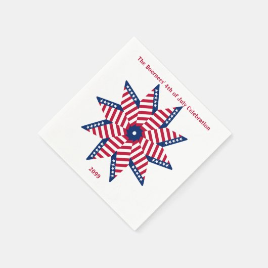 4 juli Patriottische Fun Party Papieren servetten (Hoek)