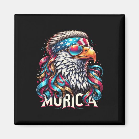 4 juli Patriottische Funny Eagle 4 juli Verenigde Magneet (Voorkant)