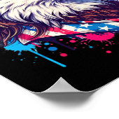 4 juli Patriottische Funny Eagle 4 juli Verenigde Poster (Hoek)