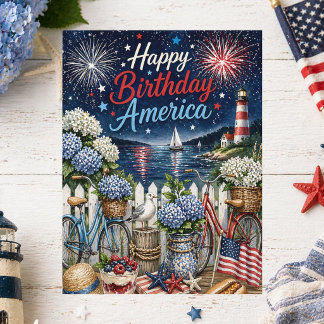 4 juli Patriottische Gelukkige Verjaardag Amerika Briefkaart