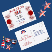 4 juli Patriottische Gnomen BBQ Uitnodiging Briefk