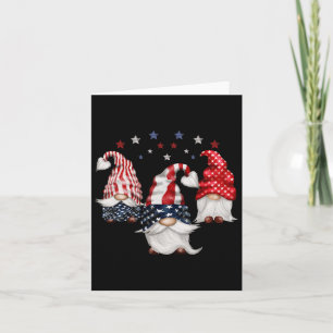 4 juli patriottische gnomen Funny Cute American U Kaart