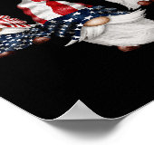 4 juli patriottische gnomen Funny Cute American U Poster (Hoek)