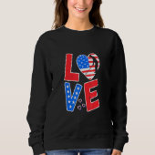 4 juli patriottische Golf Love Usa American Flag Trui (Voorkant)