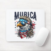 4 juli patriottische grappige adelaar 4 juli Ameri Muismat (Met muis)