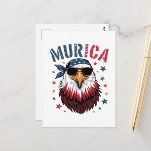4 juli patriottische grappige adelaar VS Briefkaart