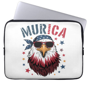 4 juli patriottische grappige adelaar VS Laptop Sleeve