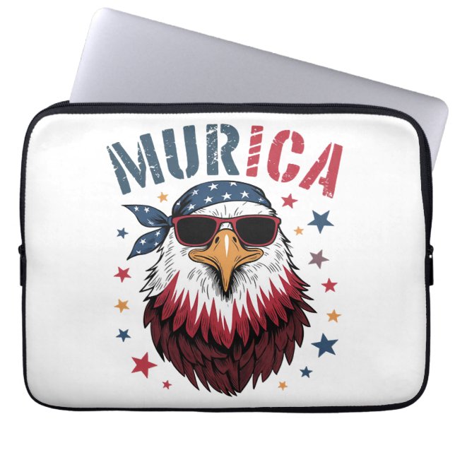 4 juli patriottische grappige adelaar VS Laptop Sleeve (Voorkant)