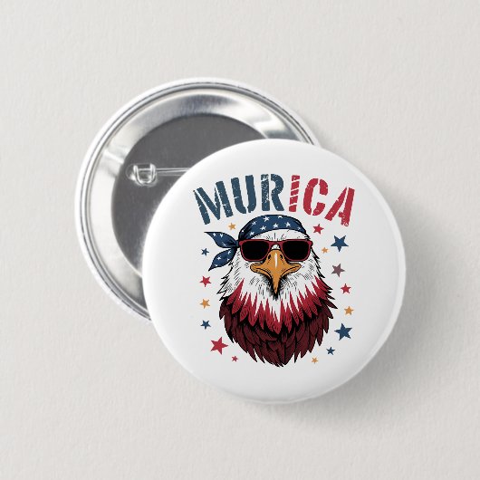 4 juli Patriottische Grappige Adelaar VS Ronde Button 5,7 Cm (Voorkant /achterkant)