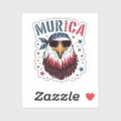 4 juli patriottische grappige adelaar VS Sticker (Vel)